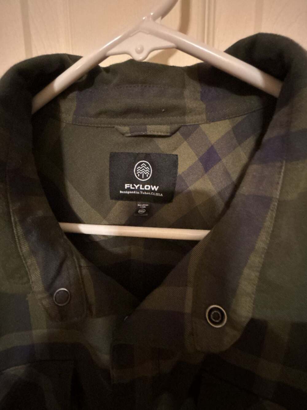 Flylow Men's Green Plaid Long Sleeve Button-Up Shirt XXL